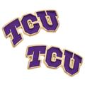 Women's CANVAS Style TCU Horned Frogs Enamel Stud Earrings