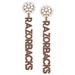 Women's CANVAS Style Arkansas Razorbacks Pearl Cluster Outline Enamel Drop Earrings