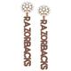 Women's CANVAS Style Arkansas Razorbacks Pearl Cluster Outline Enamel Drop Earrings