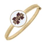 Women's CANVAS Style Mississippi State Bulldogs Enamel Statement Hinge Bangle