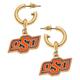 Women's CANVAS Style Oklahoma State Cowboys Enamel Drop Hoop Earrings