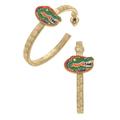 Women's CANVAS Style Florida Gators Enamel Logo Hoop Earrings