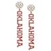 Women's CANVAS Style Oklahoma Sooners Pearl Cluster Outline Enamel Drop Earrings