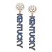 Women's CANVAS Style Kentucky Wildcats Pearl Cluster Dotted Enamel Drop Earrings