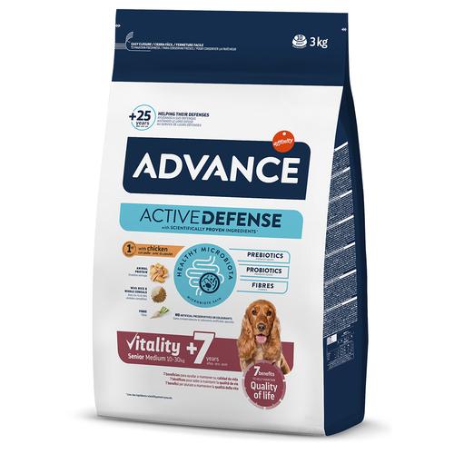 3kg Advance Medium Senior Vitality 7+ Hundefutter trocken