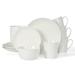 Martha Stewart 16 Piece Basket Weave New Bone China Embossed Porcelain Dinnerware Set Bone China/Ceramic in White | Wayfair 141340.16R