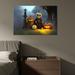 The Holiday Aisle® Louiese Halloween Cute Skeleton Jack-O-Lanterns Decoration On Canvas Painting Canvas in Yellow | 20 H x 30 W x 1.5 D in | Wayfair