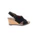 Clarks Wedges: Black Print Shoes - Women's Size 6 1/2 - Open Toe