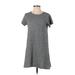 KK INTL. Casual Dress - Shift Crew Neck Short sleeves: Gray Dresses - Women's Size Small