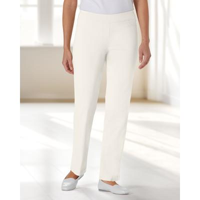 Appleseeds Women's SlimSation® Straight-Leg Pants - Ivory - 18W - Womens