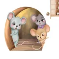 Autocollant mural 3D réaliste avec trou de souris 15x15cm/5.9x5 9 pouces décoration murale