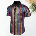 Chemise de performance respirante pour homme chemise vintage des années 70 chemise de club Chang