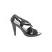 Tahari Heels: Black Solid Shoes - Women's Size 7 1/2 - Open Toe