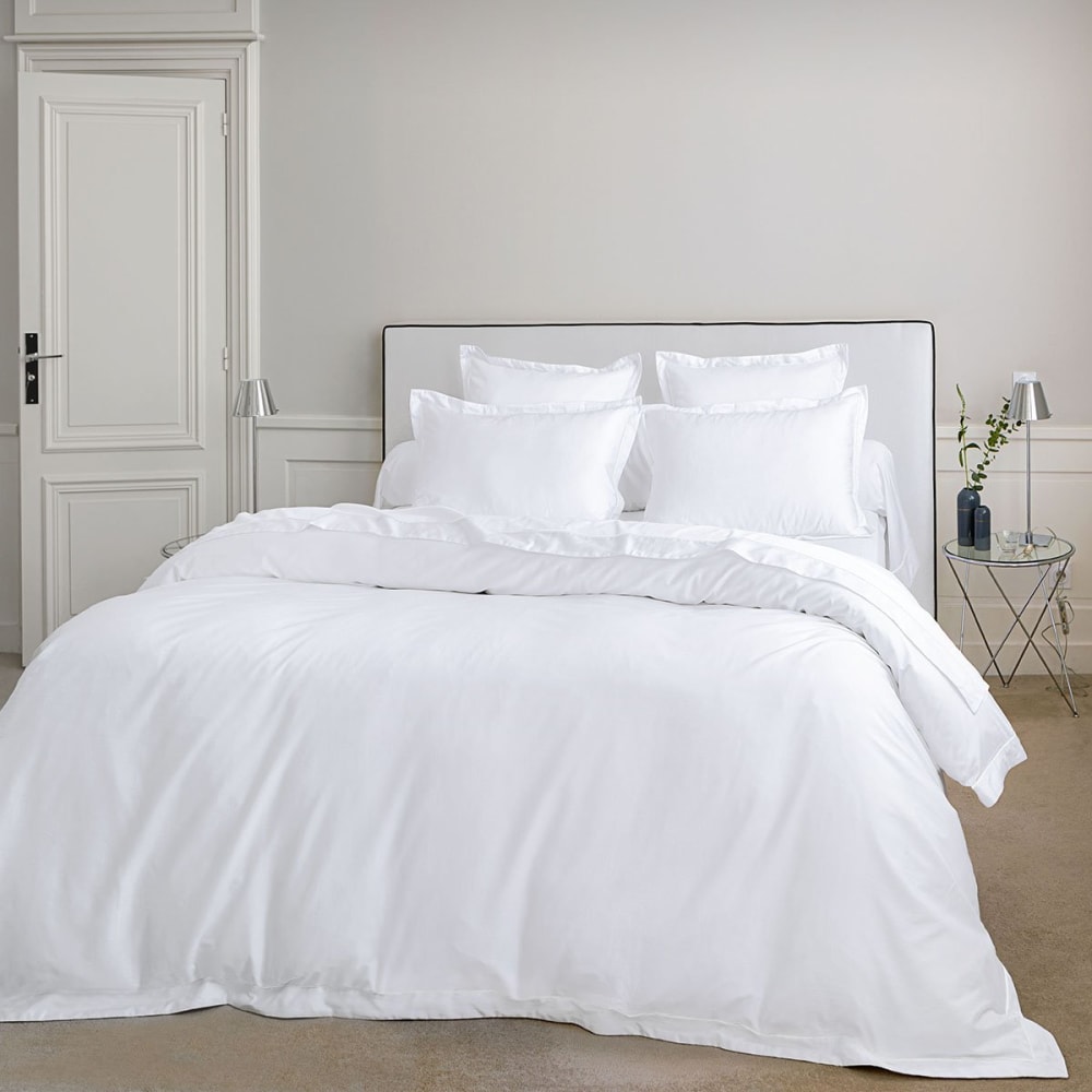 Housse de couette satin blanc 280x240 cm