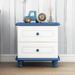 Coffee Side Table Wooden Nightstand with Rounded Top Panel and Legs, Blue