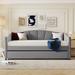 Twin Size Upholstered Daybed Sofa Bed w/Trundle Bed & Wood Slat