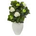 33" Hydrangea Artificial Plant in White Planter