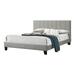 Eve Platform California King Bed, Deep Channel Tufted Light Gray Upholstery