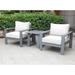 Outdoor 3-Piece Bistro Set Club Chairs, Patio Furniture Sets Garden Riverside Conversation Sets with Cushions