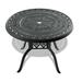 39.37-inch Cas Aluminum Patio Dining Table with Black Frame and Umbrella Hole
