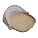 Ronlykiki Round Food Serving Tent Basket Easy to Clean Bamboo Food Tent Basket for Picnic Outdoor Camping Rectangle 34*29cm