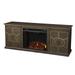 Yardlynn Electric Fireplace Console with Media Storage in Brown/Gold