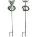 set of 2 metal garden stake wind spinners kinetic yard butterfly dragonfly sculptures multicolor one size