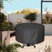 Black Outdoor Table Cover Round Outside Table Cover Tear Resistant Easy to Install Outdoor Table Chair Set Cover for Backyard 230x110cm