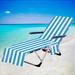 Striped Beach Chair Towel Lounge Chair Beach Towel Cover Chaise Lounge Chair Cover Towel with Pockets No Sliding Beach Towel for Sun Lounger Hotel Vacation Sunbathing 29.5*78.7 Inches A3