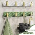 Holiday Savings! WJSXC Coat Hooks Wall Mounted Coat Rack 10.6 Longfashion Punch-free Entryway Hanging Coat RackCoat Rack with 4 Hooks 2PCS Decorative Hooks Rail for Coat White green