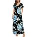 WQJNWEQ Summer Dresses For Women Clearance Women S Summer Maxi Skirt Casual Loose Pocket Long Skirt Short Sleeve Slit (With Pockets On Both Sides)