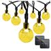 Solar Lights Warm White Crystal Ball String Light Waterproof Outdoor Hanging Lighting Decoration for Patio Garden Christmas Tree