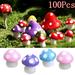 Zhaomeidaxi 100Pcs Mini Mushrooms for Fairy Garden PVC Mushrooms Miniature Figurines Colorful Miniature Garden Ornaments Fairy Garden Accessories for Micro Landscape