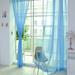 Wozhidaoke Curtains for Living Room 1 Pcs Pure Color Tulle Door Window Curtain Drape Panel Sheer Scarf Valances Curtains for Bedroom Blackout Curtains Blue 20*17*2.5 Blue