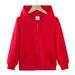 Xmarks Hoodies for Boys Girls Hoodie Sweatshirt Solid Color Full Zip Jacket Casual Classic Tops
