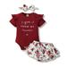 Mioglrie Infant Baby Girl Clothes Romper Shorts Set Floral Baby Girls Clothing Ruffle Baby Girl Stuff Cute Baby Girl Gifts Maroon 6 to 12 Months Baby Girl Clothes