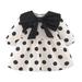 YDOJG Dresses For Girls Toddler Kids Baby Patchwork Long Ruffled Sleeve Bowknot Polka Dot Princess Dress Clothes Outfits For 6-12 Months
