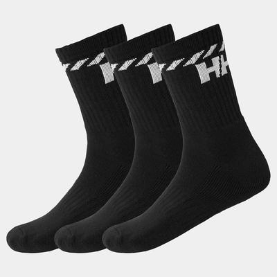 Helly Hansen Men's Cotton Sport Socks 3PK Black 45-47