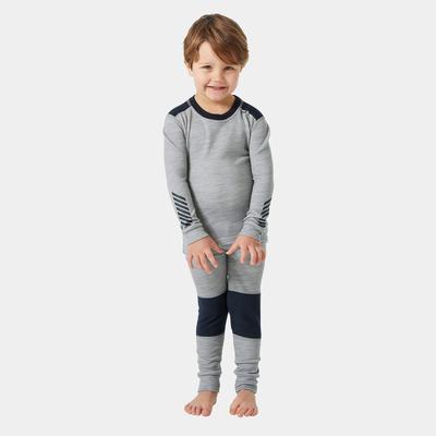 Helly Hansen Kids' LIFA® Merino Wool Base Layer Set Grey 98/3