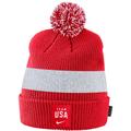 Men's Nike Red Team USA Sideline Cuffed Knit Hat with Pom