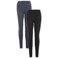 M & S Women's 2 Pack High Waisted Leggings, 14, Blue/Black, Size 14