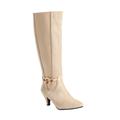 Wide Width Women's The Rosey Wide Calf Boot by Comfortview in Winter White (Size 9 1/2 W)