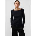 Langarmshirt STREET ONE "Basic Langarmshirt" Gr. 46, schwarz (black) Damen Shirts Jersey