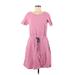 Tommy Hilfiger Casual Dress Scoop Neck Short sleeves: Pink Dresses - Women's Size Medium