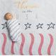 Amazing Baby Swaddle Studio Milestone Muslin Blankets, Set of 3, Thrive in The USA, Americana Flag, Denim