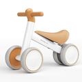 YMINA Baby Balance Bike 1 Year Old Ride On Toys Toddler Bike Infant No Pedal 4 Wheels First Bike 1st Birthday Gifts for Girls Boys Toddler Bike for 10-24 Months Baby Walker (Brown)