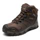 NORTIV 8 Men's Ankle High Waterproof Hiking Boots Outdoor Lightweight Shoes Trekking Trails,160448_M-F,BROWN/BLACK/TAN,13 UK UK/14 US