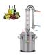 YUEWO Alcohol Still 5.8GAL/13.2GAL Stainless Steel Alcohol Distiller Home Brewing Distillery Kit with 2” Crystal Still Column for DIY Whisky Wine Brandy Gin Vodka Alcohol Making (5.8GAL/22L)