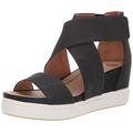 Dr. Scholl's Shoes Women's Sheena Platform Wedge Sandal, Black Smooth, 4.5 UK