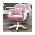 Knjlwa Swivel Desk Chair Comfy Upholstered Home Office Chair, Pink Velvet Swivel Task Chair, Vanity Chair for Living Room, Bedroom, Height Adjustable, 360° Swivel for Home Office Chair